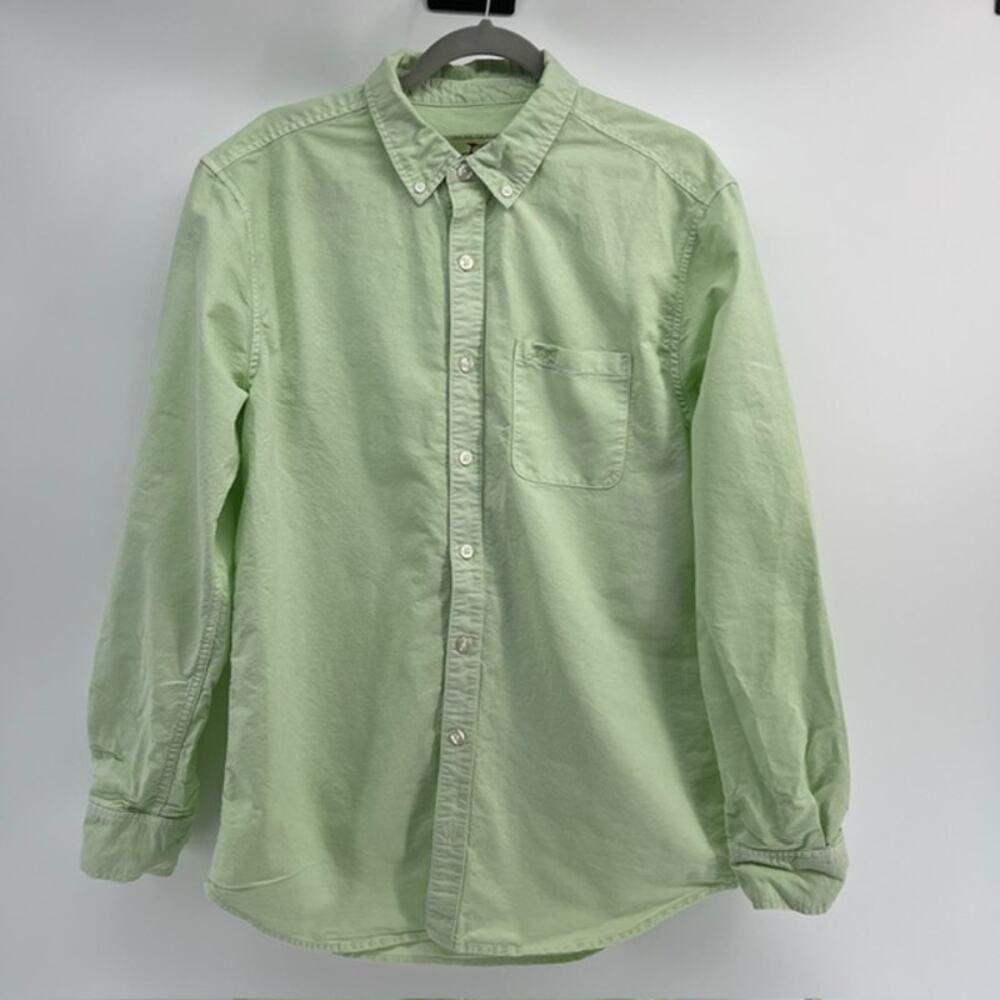 Madda Fella 100% Cotton Oxford Button Down Shirt Mens M Light Green Preppy
